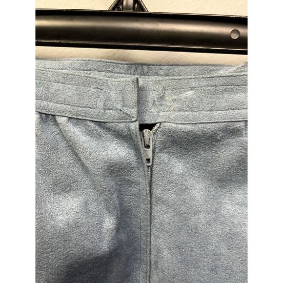 Abe Schrader Skirt Womens size 14 Blue Faux Suede Pockets Union Made - Picture 4 of 7